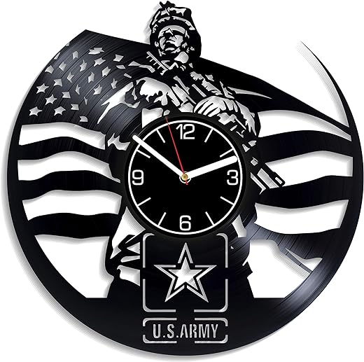 U.S. Army Vinyl Record Wall Clock USA Army Wall Art Wall Clock Large U.S. Arm Vinyl Clock Army Clock U.S. Army Wall Clock Modern U.S. Army Gift U.S. Army Home Decoration Gift for Men