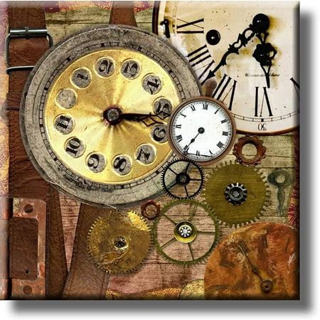 Vintage Clocks Picture on Stretched Canvas, Wall Art Décor, Ready to Hang