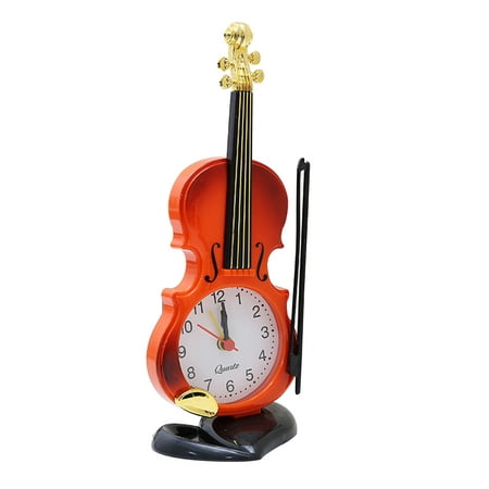 Violin Shape Alarm Clocks Desktop Retro Decor Vintage Digital Living Toom Decore Nightstand Office