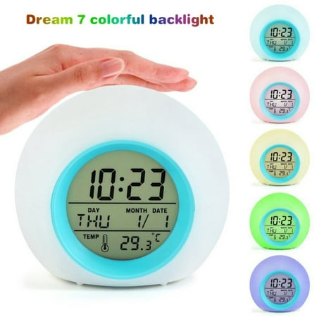 Wake Up Light Alarm Clock,[2020 Upgraded] Digital Alarm Clock with Sunrise Simulation,7 Colors Night Light, 6 Nature Sounds,FM Radio for Bedrooms,Heavy Sleepers,Kids Best Gift