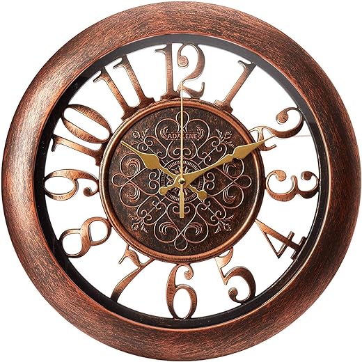 Wall Clocks Battery Operated Non Ticking - Completely Silent Quartz Movement - Vintage Rustic Clocks for Living Room Decor, Kitchen Bedroom Bathroom - Modern Wall Clock Large Decorative