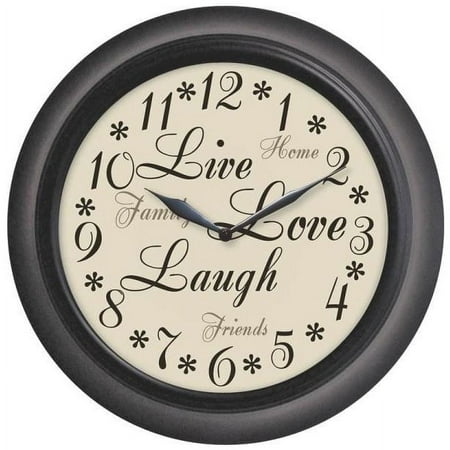 Westclox 32032A Live, Laugh, Love Wall Clock, 12, Each