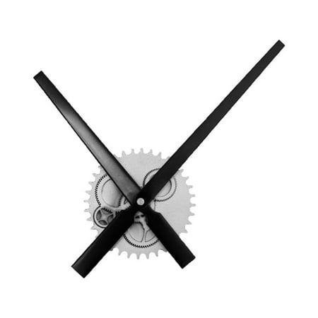 Wheel Gear Wall Clock Retro Gear Wall Clock Decor Big Pointer Wall Clock Industrail Gear Pointer Wall Clock (Silver Shipment without Battery)