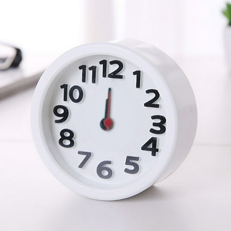 wozhidaoke alarm clocks for bedrooms circular small bed compact travel quartz beep alarm clock cute portable digital clock wall decor