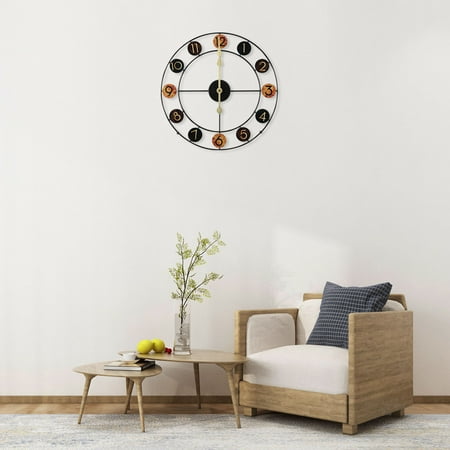 YIYIBYUS 50CM Round Wall Clocks Large Metal Silent Arabic Numerals Clock for Living Room Bedroom Kitchen