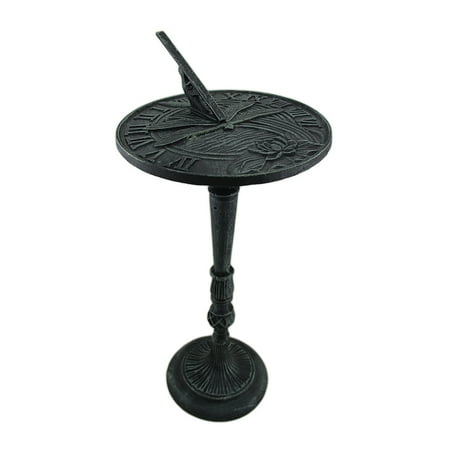 Zeckos Green Cast Iron Dragonfly Pedestal Sundial