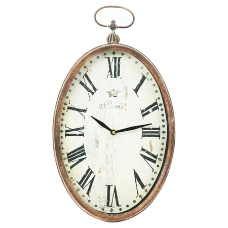 Zentique 9 in. Paris Oval Wall Clock