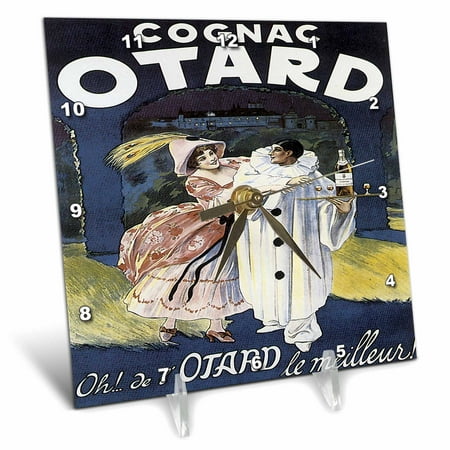 3dRose Vintage Otard Cognac French Advertising Poster - Desk Clock, 6 by 6-inch