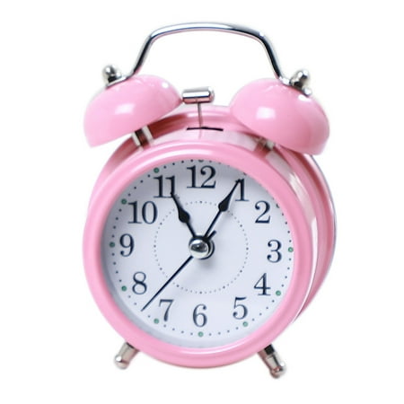 Alarm Clock Twin Bell Silent Movement Metal Heavy Sleepers Alarm Clock for Desktop