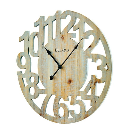 Bulova Clocks Artistic Natural Wooden 3 Dimensional Decorative Wall Clock