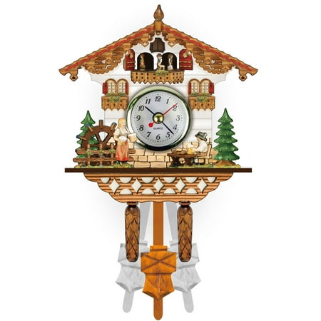 Cuckoo Clock Wall Clock Handcrafted Traditional Clock Retro Bird House Clock