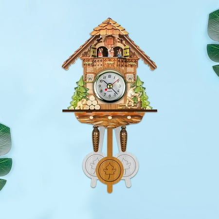 Cuckoo Cuckoo Wall Clock Chime Alarm Clock Retro Clock Wooden Living Room Clock