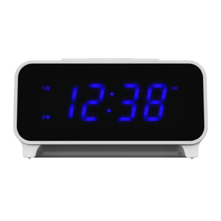 Emerson Smartset PLL AM/FM Dual Alarm Clock Radio with 0.9 Blue LED Display and LED Décor, CKS1500