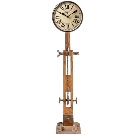 Iron & Wood Clock made from Floor Lamp