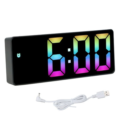 Large Colorful Digital Alarm Clock, Colorful LED Alarm Clock Elegant Modern For Living Room