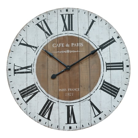 Nikky Home Oversized 39 Shiplap French Country Style Farmhouse Distressed Wood Wall Clock