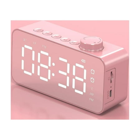 Winter Savings Clearance! SuoKom LED Mirror Digital Alarm Clock Big Time Display Table Alarm Clock Wireless Speaker Subwoofer Music Player Support Bluetooth