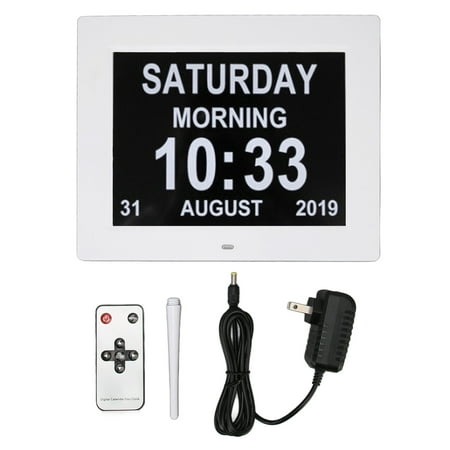 10 Inch Digital Calendar Clock 8 Languages Auto Dimming Electronic Day Clocks for Elderly 110?240V White US Plug