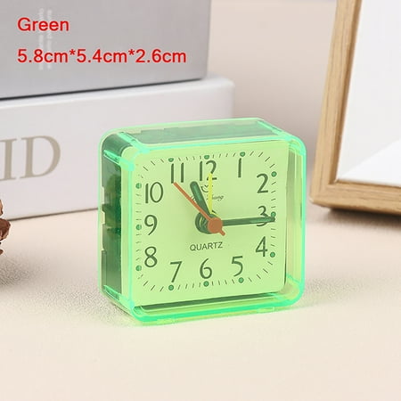 1Pcs Mini Square Crystal Alarm Clock Quartz Alarm Clock Battery Operated Table Bedroom Clocks For Sleeping Studying Home Decor LDG