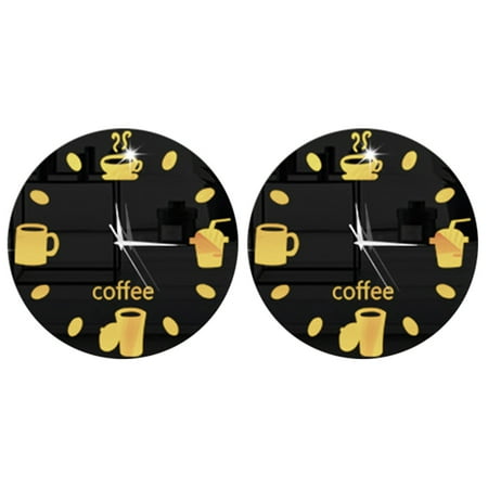 2 PCS Clocks Tiny Gifts Creative Clock Magnetic Clock for Fridge Refrigerator Stickers Casual Coffee Cup