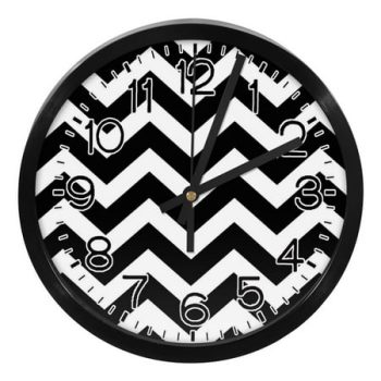 Black White Zebra Print Stylish and Silent Wall Clock 9.8 Inch Easy Read-Battery Home Decor for Living Room, Bedroom, and Office