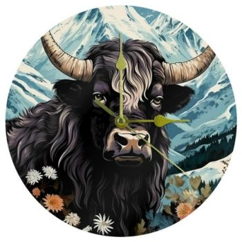 Yak Round Acrylic 9.8 Inches Silent Non Ticking Battery Powered Wall Clocks for Kitchen Bedroom Living Room Office