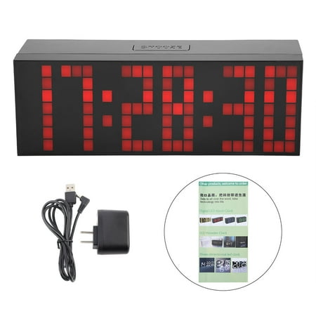 6 Digit Jumbo LED Digital Alarm Calendar Snooze Wall Desk Clock (red, 6-digit version)