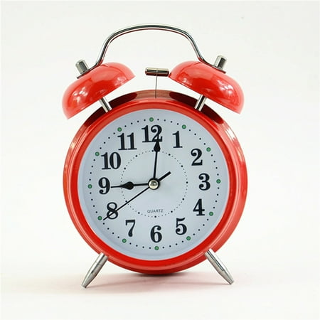 Alarm Clock Vintage Silent Non-Ticking Extra Loud Rechargeable Clock with Light