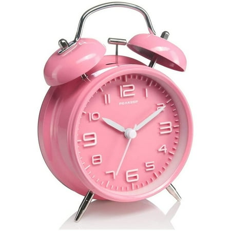 Alarm Clock Vintage Silent Non-Ticking Extra Loud Rechargeable Clock with Light