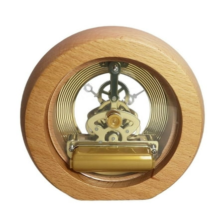 Apooke Retro Gear Wall Clock Movement Round Decorative Table Clock Metal Perspective