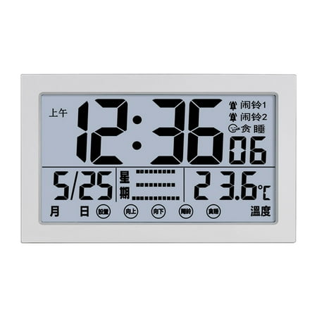 Atomic Clock With Indoor Temperature And Humidity Self Setting Digital Wall Clock Or Desk Clock Battery Operated Alarm Digital Clock Large Display For Seniors