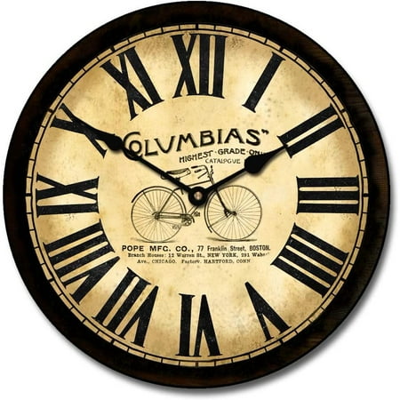 Bicycle Wall Clock | Beautiful Color, Silent Mechanism, Made in USA