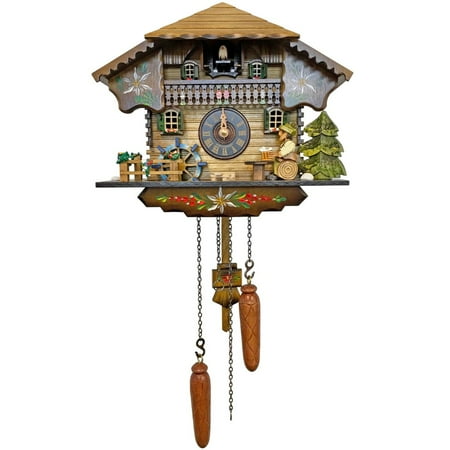 Black Forest 7 x 9 Brown Analog Traditional Cuckoo Clock, 400QM