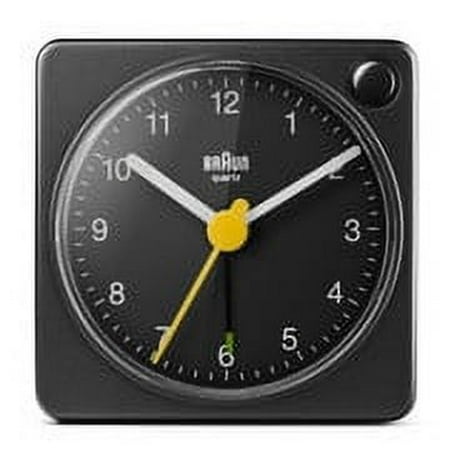 Braun BC02XB: Sleek Black Travel Alarm Clock with Snooze, Light, and Quiet Quartz Movement