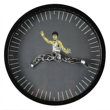 Bruce Lee Round Clock Chinese Kung Fu Wall Hanging Home Decoration Clock