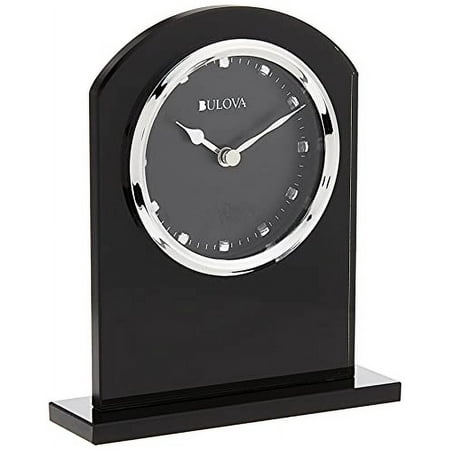 Bulova B5010 Ebony Crystal Desk Clock, Black