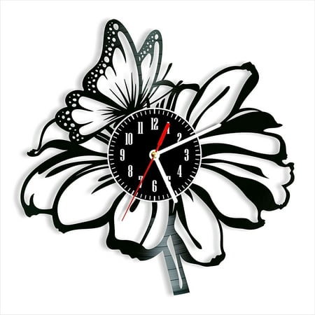 Butterfly Vinyl Record Wall Clock Retro style Wall clock Silent Home Decor Unique Art Special Home Accessories Creative Personality Gift