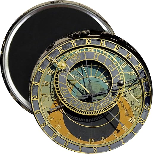 CafePress Prague Astronomy Clock Magnet 2.25 Round Magnet, Refrigerator Magnet