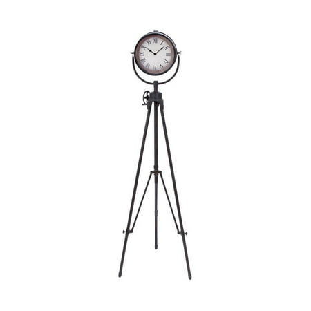 Carbon Loft Kellogg Metal Tripod Standing Wall Clock