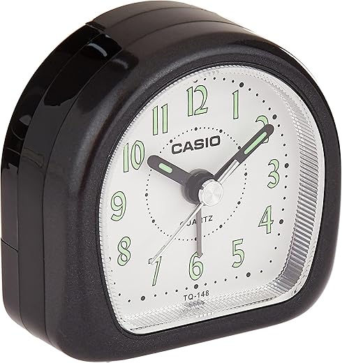 Casio TQ-148-1D Tq148 Travel Alarm Clock with Neo Display, Black