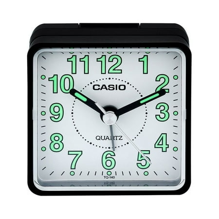 Casio TQ140 Travel Alarm Clock - Bla Clock Radios