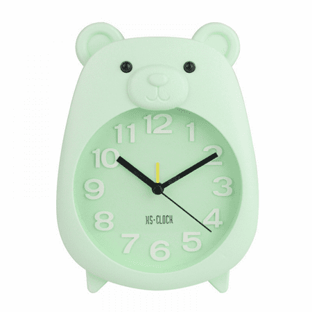 Children's Alarm Clock, Cartoon Alarm Clock Little Bear Alarm Clock , Student Children's Home Decoration Desktop Clock(Green)