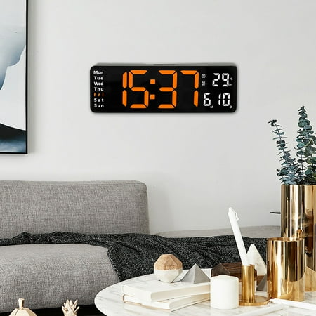 clock hands house decor extra large digital wall clock Large LED Digital Wall Clock Temperature Date Day Display USB Remote Control