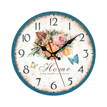 Clocks For Living Room Shelf Digital Alarm Clock Led Fan European Style Retro Vintage Clock 12 Inch Silent Non Ticking Battery Operated Home Decor Wall Clocks For Living Room Bedroom Kitchen