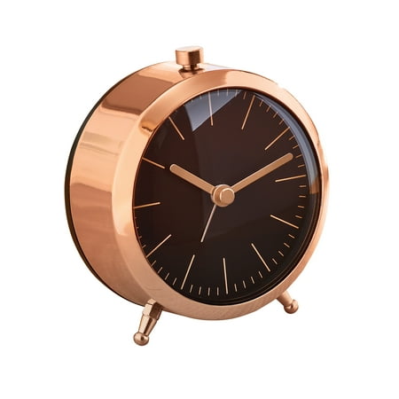 Collections Etc Old Fashioned Copper Color Silent Alarm Clock