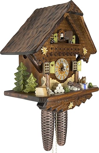 Cuckoo-Palace German Cuckoo Clock - Summer Meadow Chalet with 8-day-movement - 13 1/3 inches height=