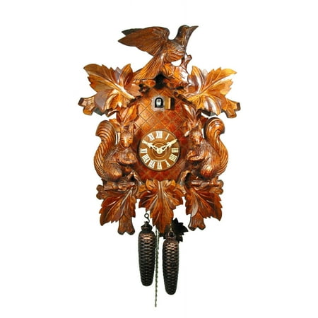 Cuckoo Clock Seven Leaves, Squirrel, Bird