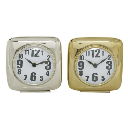 DecMode 6 Multi Colored Aluminum Clock, Set of 2