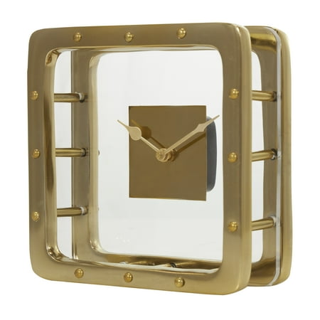 DecMode 8 Gold Aluminum Geometric Floating Clock