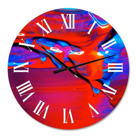 DESIGN ART Designart 'Oil on Canvas Textured Composition VIII' Modern wall clock 16 In. Wide x 16 In. High